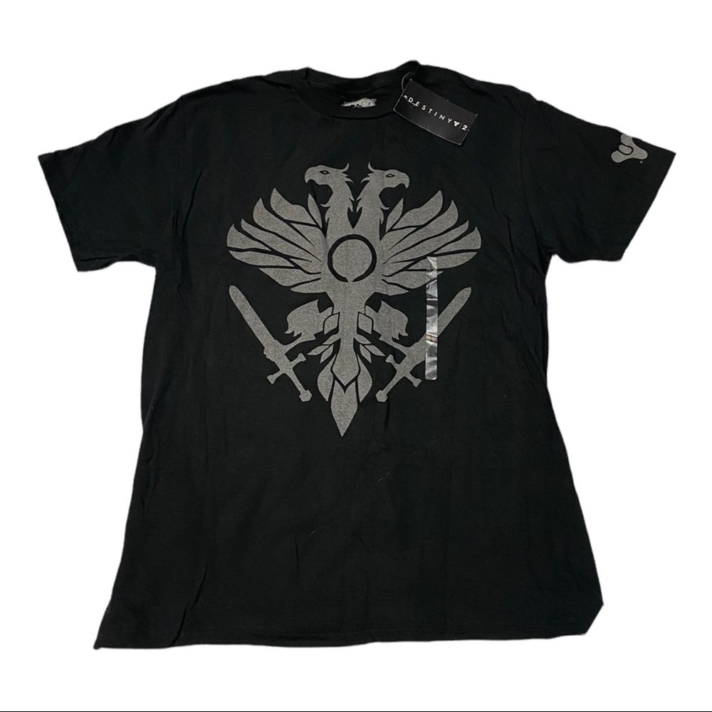 Teens Unisex Black L Destiny 2 Crucible Logo Reflective T-Shirt Bungie